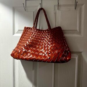 Brown Woven Tote Bag